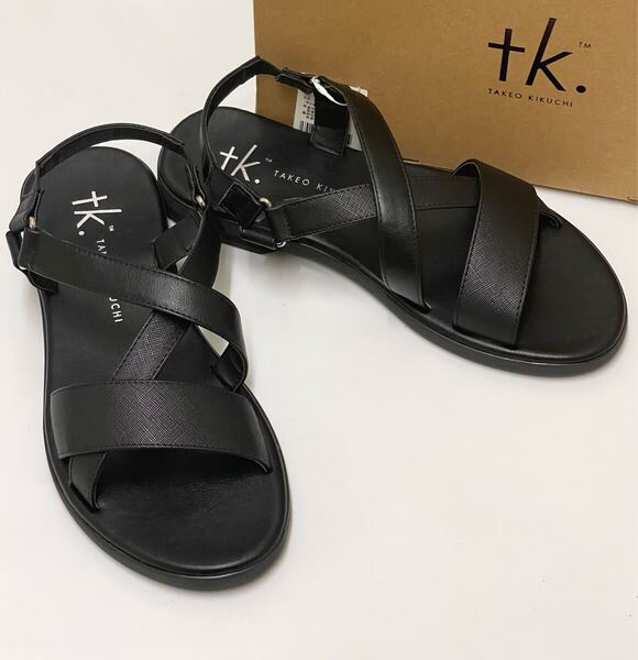 【未使用】tk.TAKEO KIKUCHI クロスストラップサンダル ブラック 26,5㎝ シューズ ティーケータケオキクチ