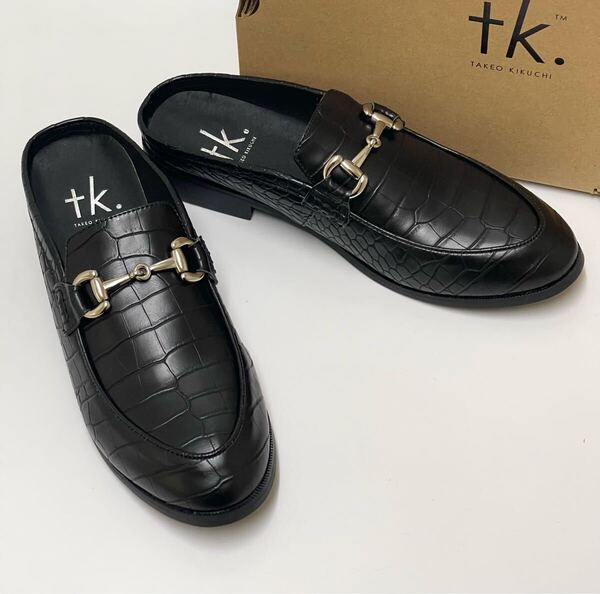 【未使用】 tk.TAKEO KIKUCHI ビットミュールシューズ ローファー サンダル ブラック 26,5cm ティーケータケオキクチ