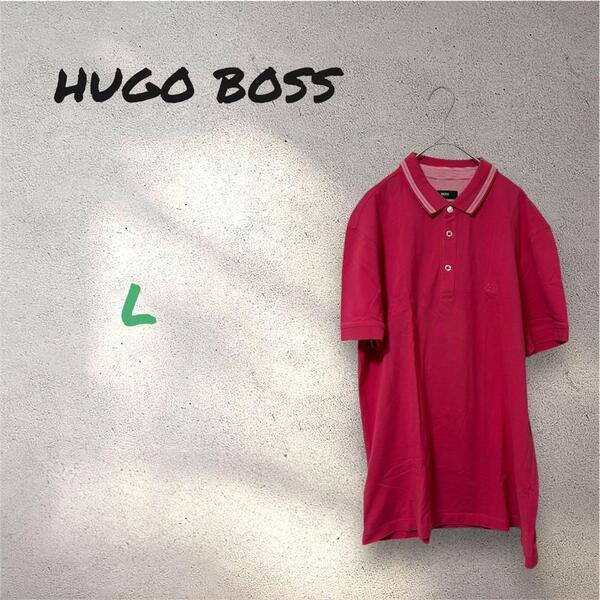 HUGO BOSS ヒューゴボス 刺繍 ピマコットン使用 ポロシャツ L
