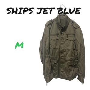 SHIPS JET BLUE シップス スタンドカラーショートジャケット M