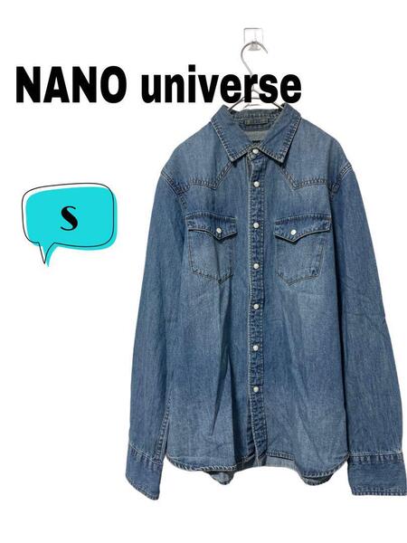 NANO universe ナノユニバース デニムウエスタンシャツ S