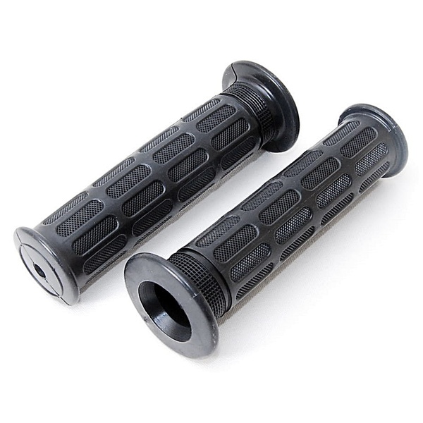 【匿名配送】 汎用 スタンダードハンドルグリップ 130mm 非貫通 22.2径用 ブラック バイク カスタム ラバーグリップ スクーター 原付 黒