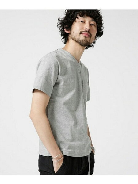 ◆nano・universe/ナノユニバース☆Anti Soaked ヘビーVネックTシャツ★L グレー
