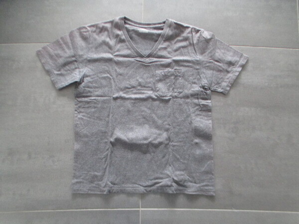 ◆nano・universe/ナノユニバース☆Anti Soaked VネックTシャツ★L ダークグレー