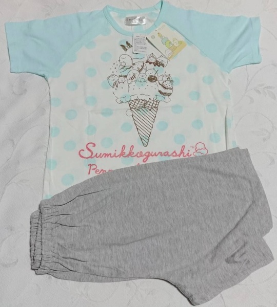すみっコぐらし 女の子用 パジャマ ルームウェア 半袖Tシャツ ハーフパンツ 上下セット 150サイズ 廃番 新品 送料込み