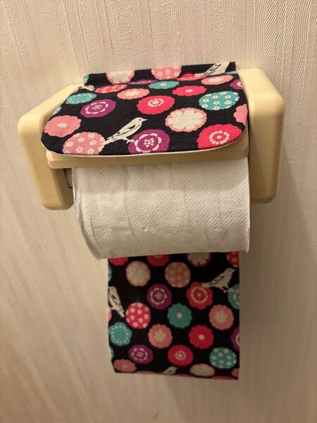NO.266 ハンドメイド トイレットペーパーホルダー 花柄 鳥柄