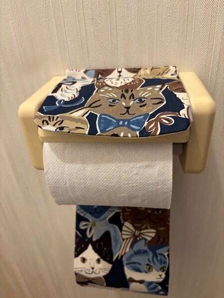 NO.453 ハンドメイド トイレットペーパーホルダーカバー 猫柄
