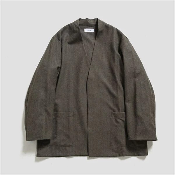 marka LAPELLESS SHIRT JACKET WOOL SOFT SERGE