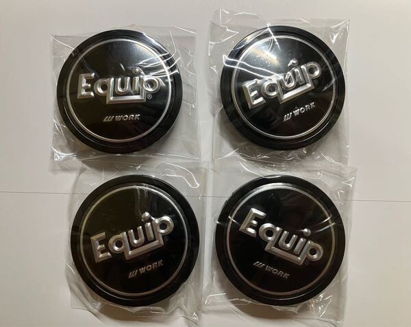 新品/未使用 ワーク エクイップ ホイールキャップ センターキャップ ブラック Equip 浮き文字加工 work BBS RAYS アルミホイール 旧車