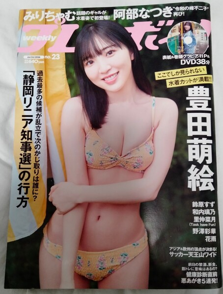 【送料無料】豊田萌絵 付録DVD付き 週刊プレイボーイ 2024年6月3日号 みりちゃむ 阿部なつき 花雨 里仲菜月 鈴原すず 和内璃乃 野澤彩華