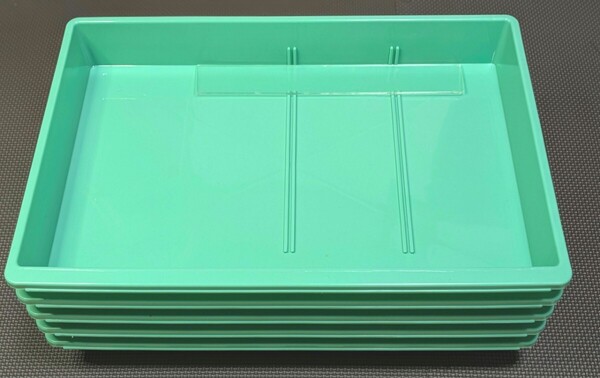 5個 学校引き出し 緑 レタートレー 仕切り付き プラスチック製 お道具箱 プラスチックトレー