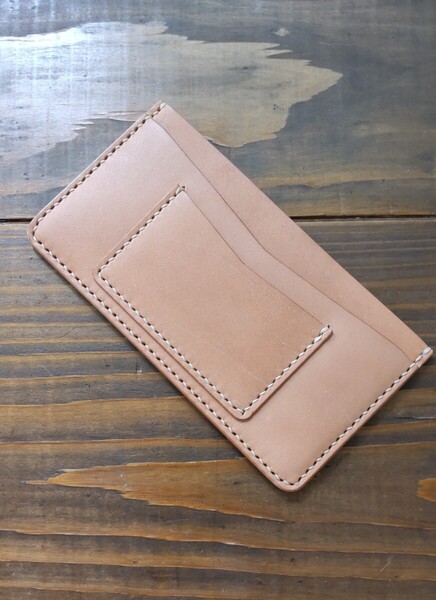 お札入れ財布 コンパクトケース 栃木レザー牛ヌメ革 ハンドメイド ☆(ナチュラル色)☆109