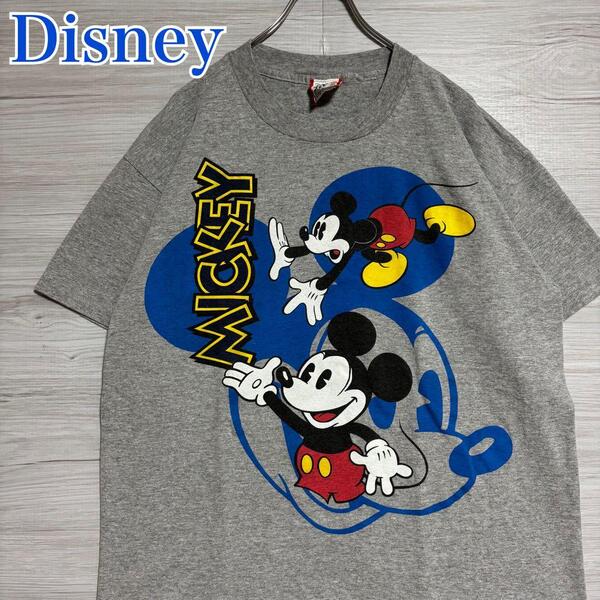 【希少デザイン】 Disney ディズニー ミッキー Tシャツ XLサイズ ヴィンテージ 90s 半袖 海外輸入 ビッグプリント ディズニーランド