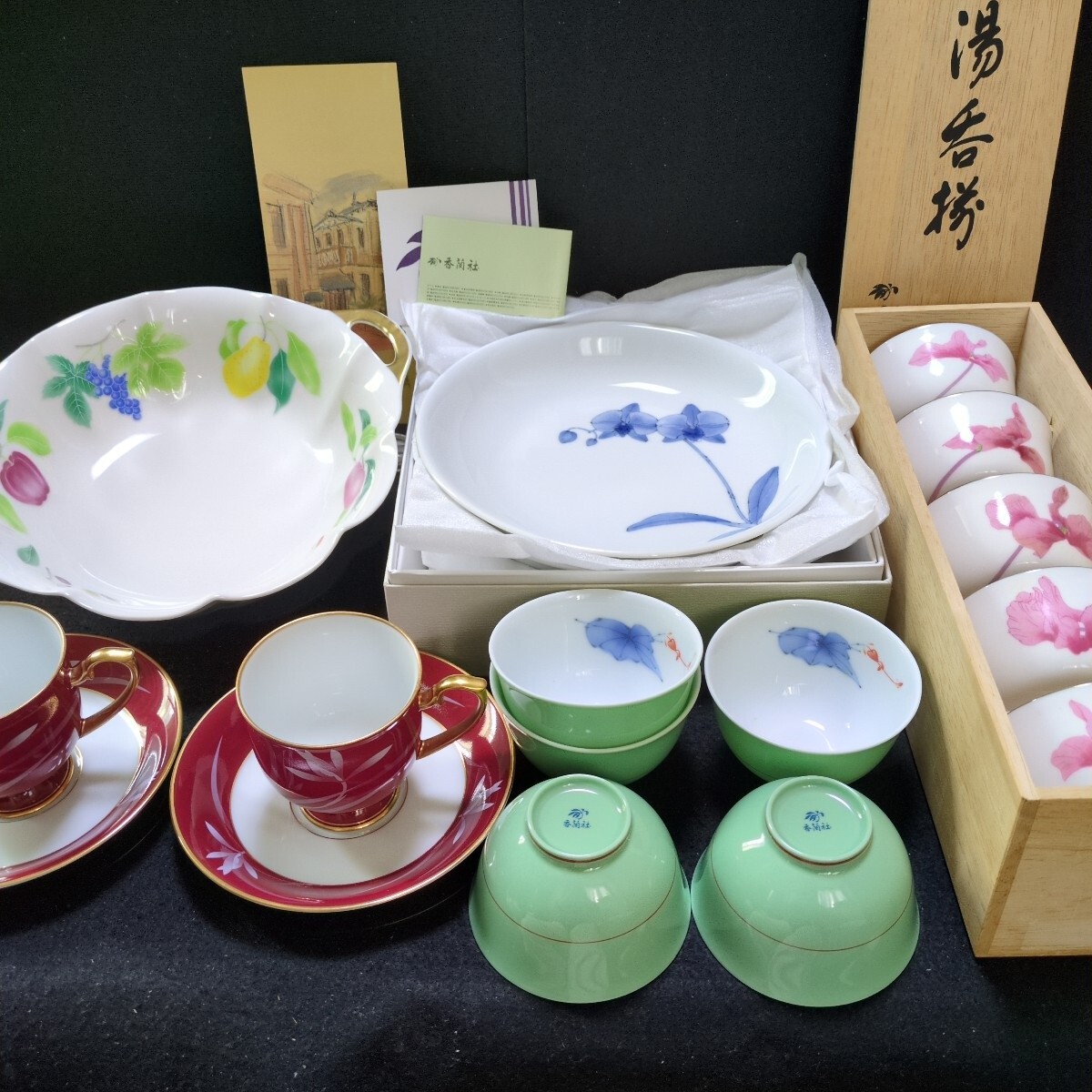 日本人気超絶の 游】明治期 上手五寸皿 染錦紅葉図 江上製(江上熊之助) 有田焼 工芸品
