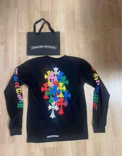 確実正規品 CHROME HEARTS マルチカラー セメタリークロス ロンT 長袖 バイマ購入 Lサイズ