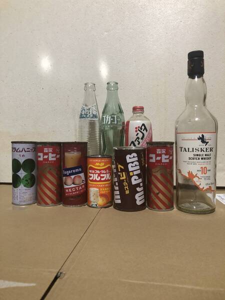 ■大量 現状品■ ファンタ / ミスターピブ / コカコーラ 等 ダルマ瓶・缶ほか ジュース + オマケ セット //昭和レトロ //