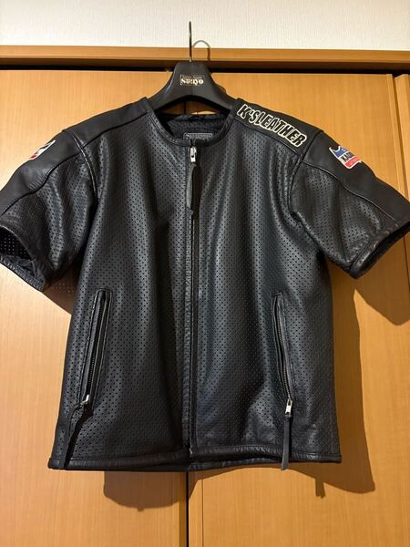 KADOYA パンチングレザー メッシュ 半袖レザージャケット L カドヤ