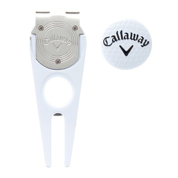 キャロウェイ Callaway グリーンフォーク マーカー付 ディボットツール ホワイト