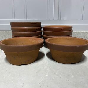 植木鉢 素焼き 5号 9点セット 小品盆栽 観葉植物 多肉植物 山野草 草花 花 雑木 松盆栽 松柏 盆栽 ガーデニング 盆栽鉢