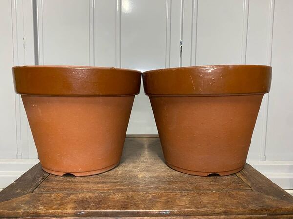 植木鉢 素焼き 7号 2点セット 観葉植物 多肉植物 山野草 花 雑木 サボテン 柑橘 園芸 ガーデニング 深鉢 鉢 盆栽鉢