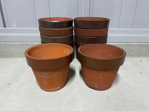 植木鉢 素焼き 5号 10点セット 小品盆栽 観葉植物 多肉植物 山野草 花 雑木 松盆栽 松柏 ガーデニング 深鉢 鉢 盆栽鉢