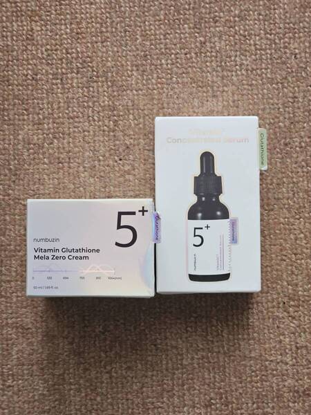 ナンバーズイン numbuzin 5番 白玉グルタチオンC メラゼロ クリーム 50ml 美容液 30ml 未開封 セット