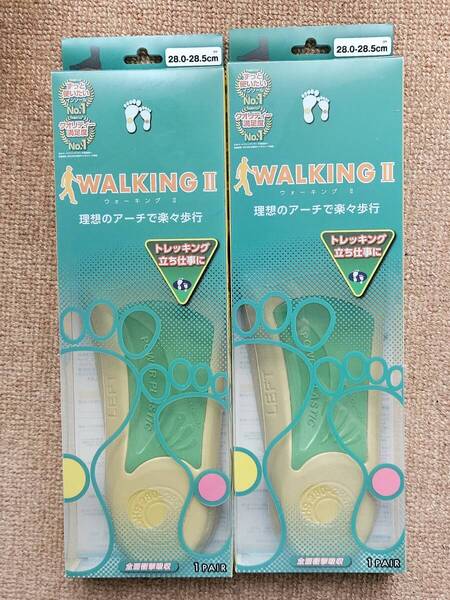 Ashimaru アシマル WALKING II インソール ウォーキングII アーチサポート 衝撃吸収 中敷き グレー 28.0-28.5 未使用 2個セット