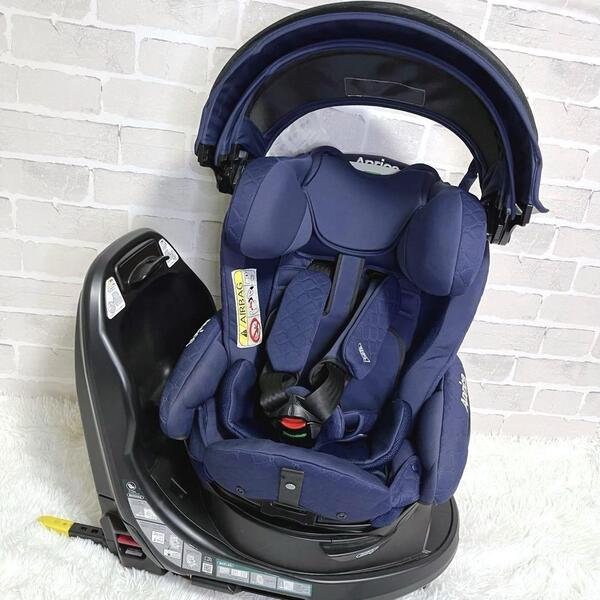 Aprica アップリカ フラディア グロウ プレミアム ISOFIX ネイビー 新生児 チャイルドシート リクライニング 回転 360度 ドライブ 遠出