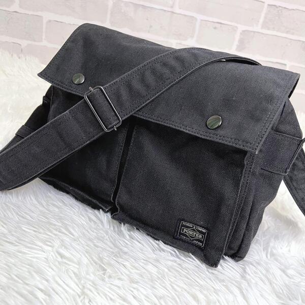 美品 PORTER SMOKY ポーター スモーキー ショルダーバッグ カメラバッグ サコッシュ メッセンジャーバッグ デニム 通勤通学 男女兼用