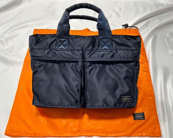 廃盤 美品 PORTER ポーター タンカー トートバッグ アイアンブルー