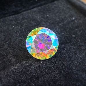 モアサナイト オーロラ 2.0CT 8.0mm ルース 裸石 証明書付き 人工ダイヤモンド モアッサナイト