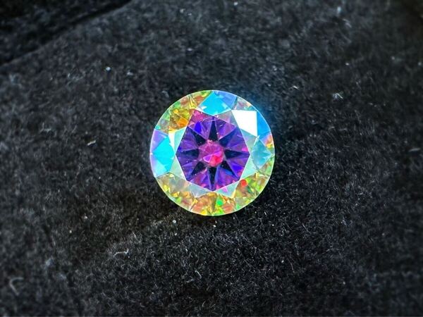 モアサナイト オーロラ 1.0CT 6.5mm ルース 裸石 証明書付き 人工ダイヤモンド モアッサナイト