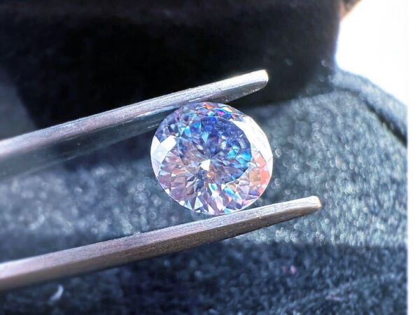 モアサナイト ラベンダー 青紫 パープル ロシアンカット 1.0CT 6.5mm 百花カット ルース 裸石 証明書付き 百面カット モアッサナイト 薄紫