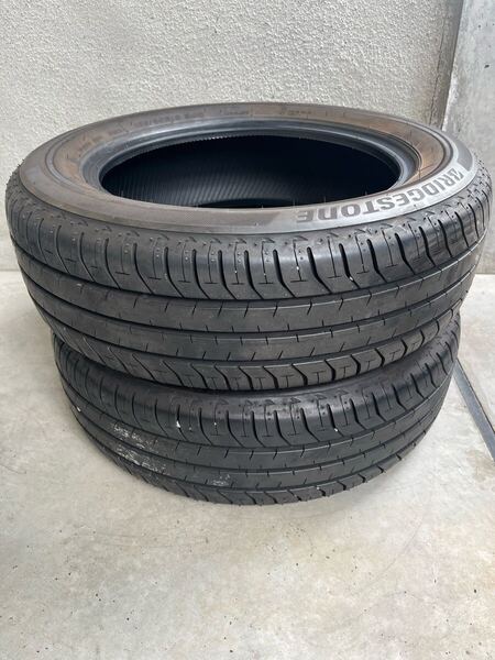 送料無料 185/60R15 ブリヂストン エコピア EP150 バリ山 中古タイヤ2本セット 2021年製