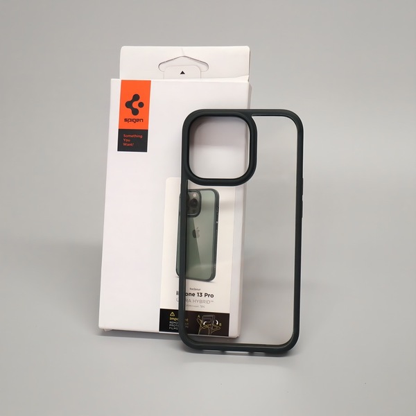 Spigen|iPhone13Proケース/衝撃吸収/米軍MIL規格取得TPU バンパーケース/2重構造 耐衝撃/ ワイヤレス充電対応 (ミッドナイト・グリーン)