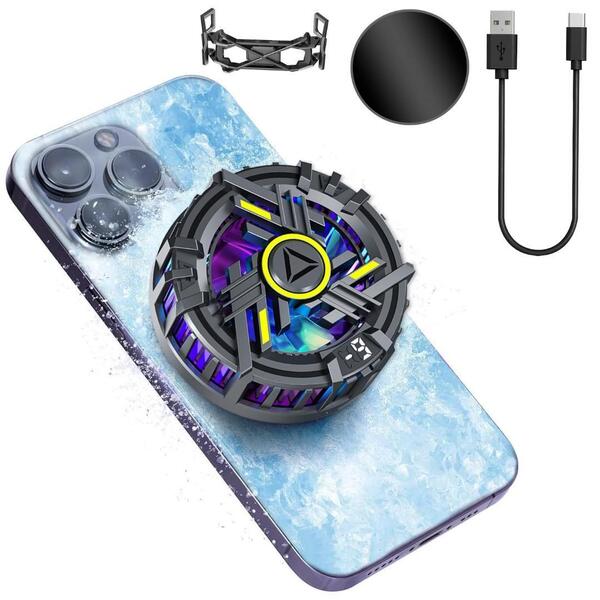 【新品未使用】スマホ 冷却 散熱器 スマホ 冷却ファン USB給電式 磁気式 クリップ式 小型
