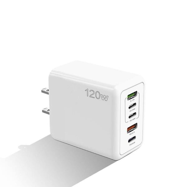 最大120W PD25w+QC3.0 電源アダプター 自動判別3.1A 5口USB充電器 USB 充電器 ACアダプター ポート5口タイプ 急速