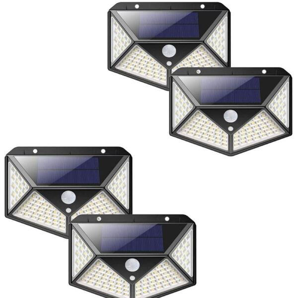 led ソーラーライト センサーライト センサーランプ 防水 LED投光器 高輝度 照明 屋外 ソーラー発電 玄関灯 ポーチライト 4個 防犯ライト