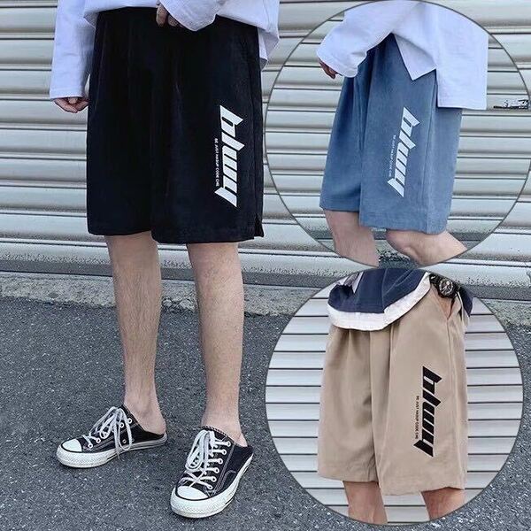 メンズ ハーフパンツ スポーツ ランニング ルームウェアブルー カーキ色 M ショートパンツ 半ズボン 5分丈 短パン 涼しい