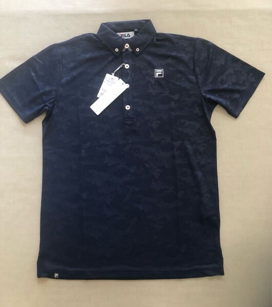 送料無料◆新品◆FILA GOLF カモフラ柄 半袖ポロシャツ◆(M)◆742-623G (NV)◆フィラ ゴルフ