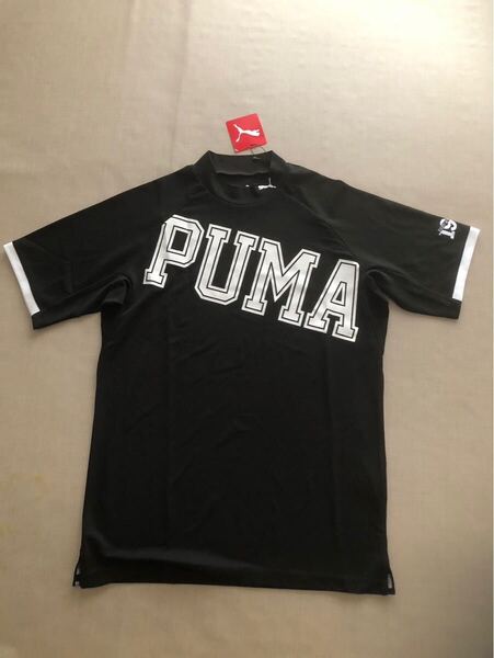 送料無料◆新品◆PUMA GOLF ビッグ プーマ ロゴ 半袖 モックネック シャツ◆(M)◆622402-01◆プーマ ゴルフ
