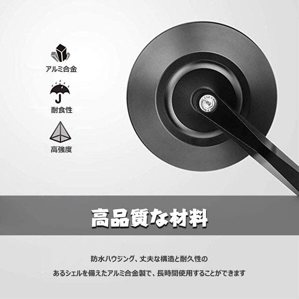 日常使い 高品質 バイクミラー 汎用バーエンドミラー ハンドルミラー(丸形)ブラ