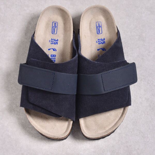 【size35 ナロー】【極美品】ビルケンシュトック キョウト ダークネイビー スエード ソフトフットベッド