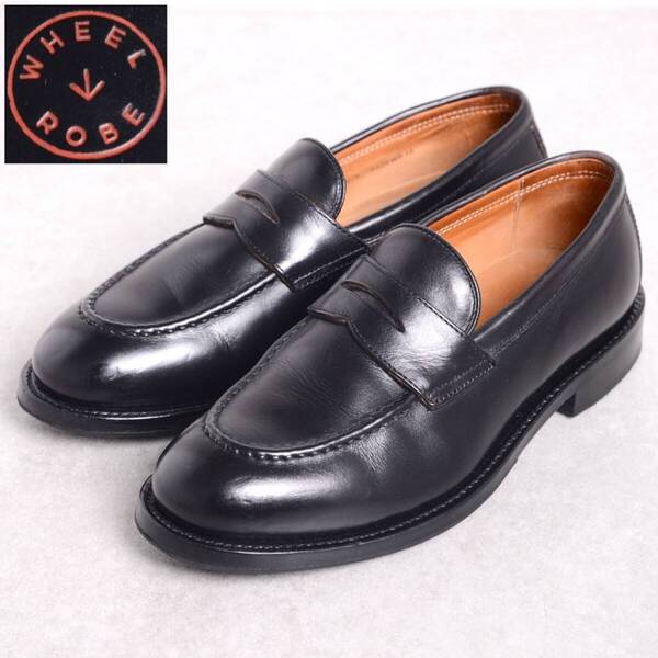 【size6.5D】茶芯 ウィールローブ 15079 コイン ローファー 黒 ブラック ホーウィン クロムエクセル WHEEL ROBE HEAVY STITCHING LOAFER