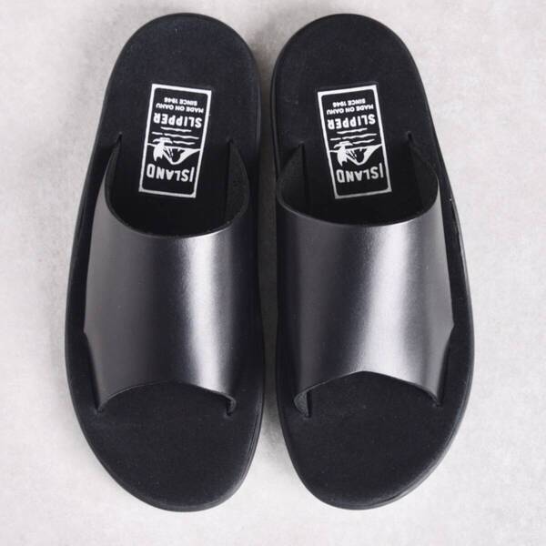 【size7】【極美品】アイランドスリッパ プロ レザー スエード 黒 オールブラック メンズ シャワー スライド サンダル ISLAND SLIPPER PRO