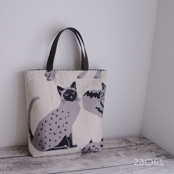 巾着トートバッグ*CATS*シャム猫*ハンドメイド