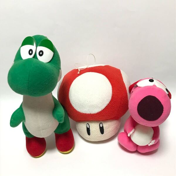 当時物 スーパーマリオ ぬいぐるみ セット / ヨッシー スーパーキノコ キャサリン / 任天堂 マスコット フィギュア 人形 レトロ