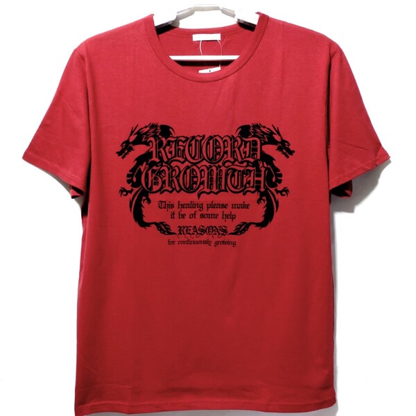 特価/未使用【サイズ=LL(XL)】アメカジ/英字プリント/メンズ/半袖/Tシャツ/胸囲=104~112cm/red