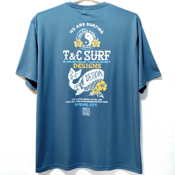 特価/未使用【サイズ=5L(4XL)】T&C surf Designs Hawaii/タウン&カントリー/吸汗速乾/メンズ/半袖/Tシャツ/胸囲=116~124cm/blue.gray
