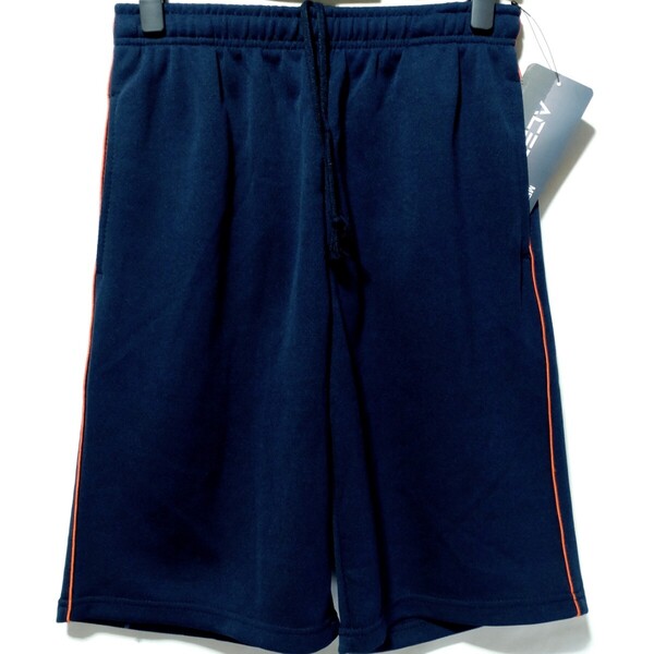 特価/未使用【サイズ=L】ノーブランド/メンズ/左右ポケット付き/ジャージ/ハーフパンツ/胴囲=84~94cm/navy×orange